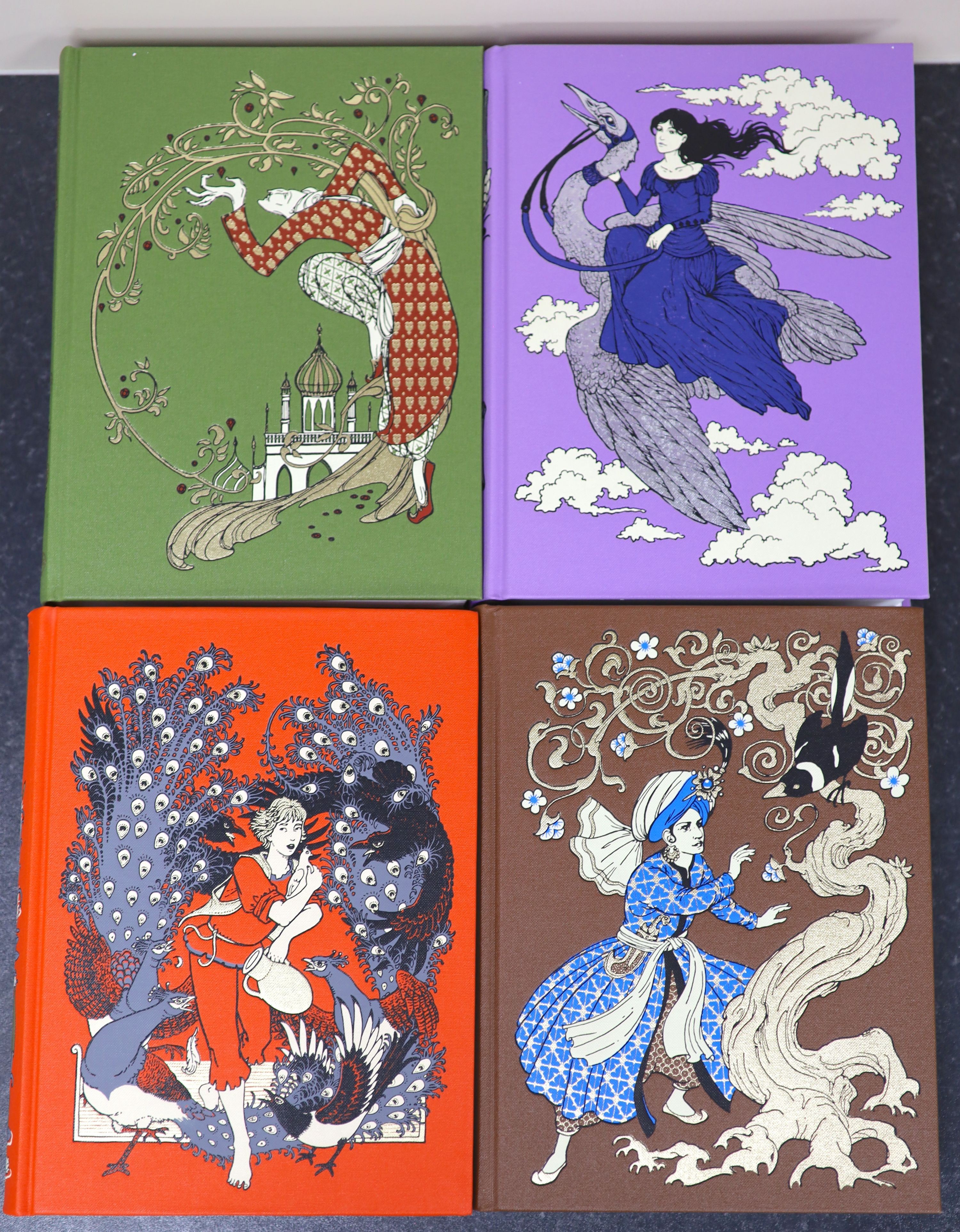 Lang, Andrew (Ed) -The Folio Society Rainbow Fairy Book Collection, Complete set of 12 volumes. (Blue, Red, Green, Yellow, Pink, Grey, Violet, Crimson, Brown, Orange, Olive, Lilac), bound in buckram and blocked in 4 colo